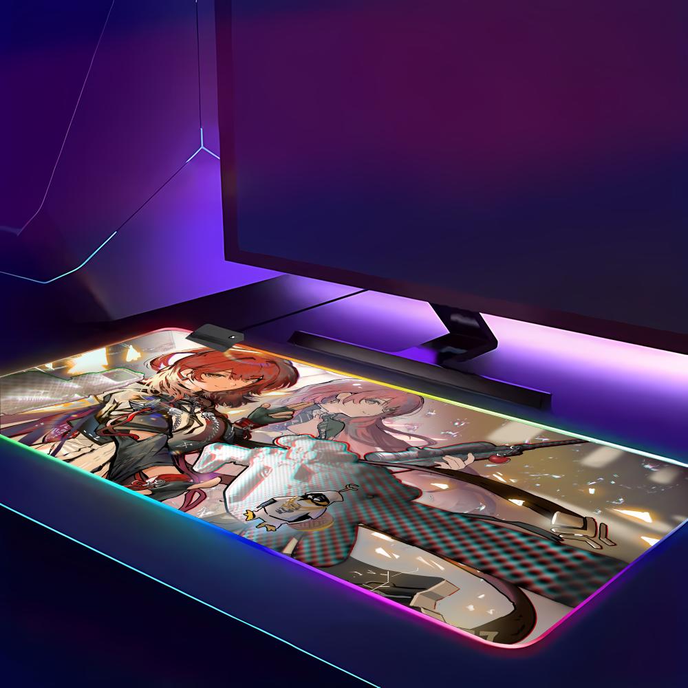 Arknights Gabinete Mouse Pad RGB Gaming Mouse Pad HD Gamer Large LED Light XXL MousePads PC Computer pad Non-slip