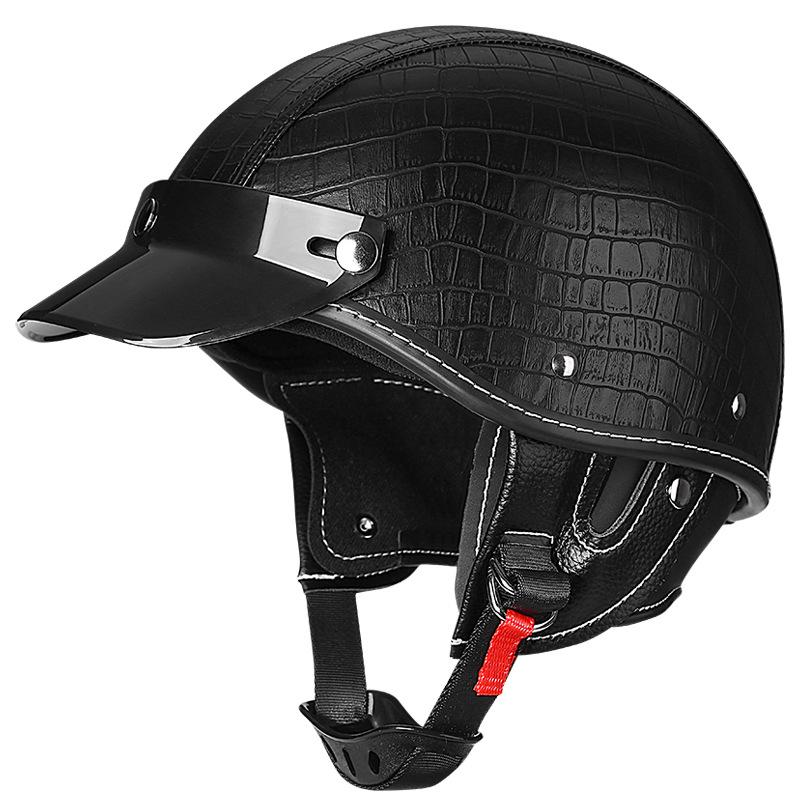 

Мотоциклетный шлем мужской японский ретро шлем Harley женский электрический мотоциклетный полушлем всесезонный шлем-ковш L кислотные зеленого