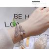 HUAMI Open Insect Charm Butterfly Bracelet for Women Bangle Pearl Pink White Two 6cm Zircon Bracelet Fashion