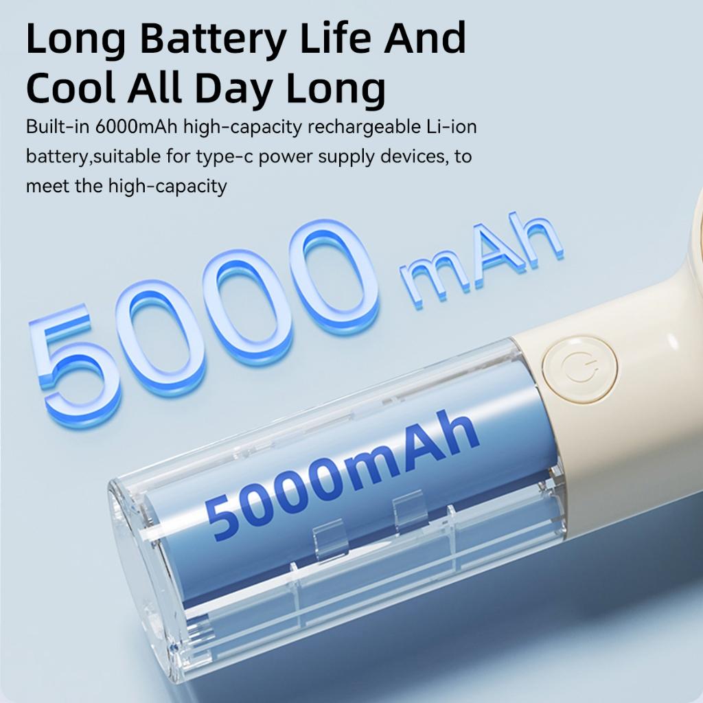 Bærbar vifte Høyhastighets Håndholdt USB-lading Digital skjerm 100-hastighets vind Turbo Liten vifte