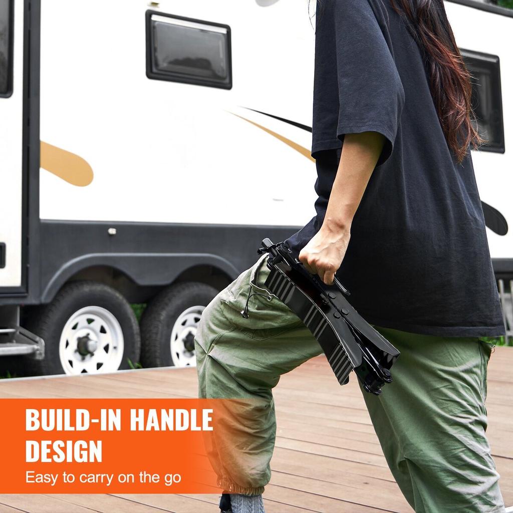 Wheel Chock Stabilizer 2 Sets for RV Travel Trailers with Ratchet Wrench