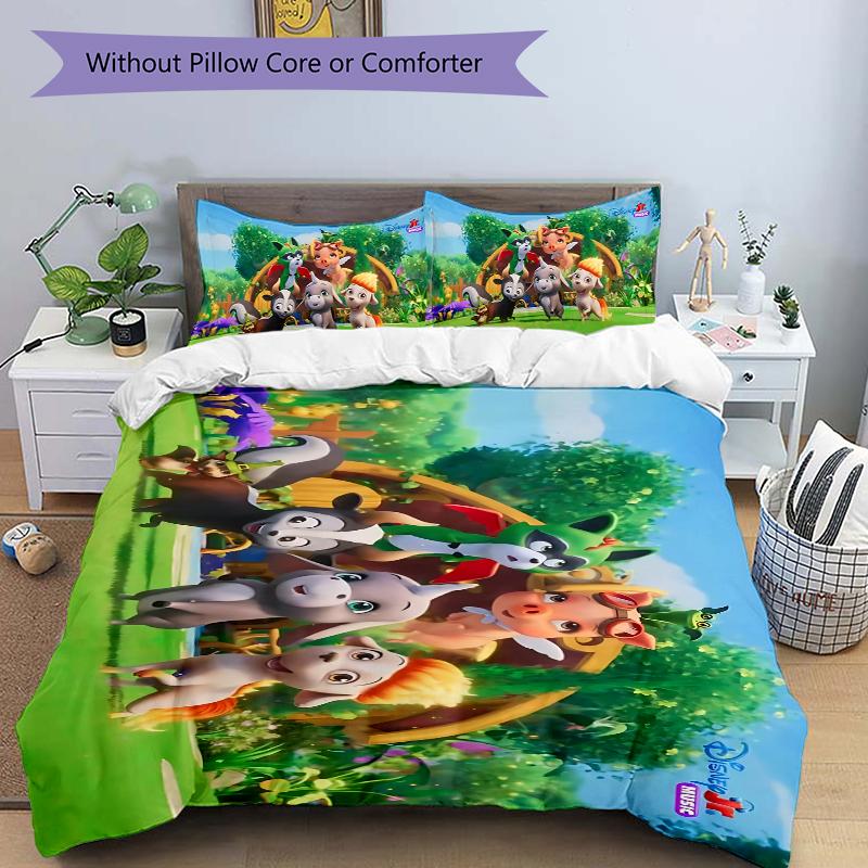 Animals Farm Printed 3pcs Bedding Set Soft Microfiber 1 Duvet Cover And 2 Pillowcases Home Bedroom Decor Xmas Gift K1804