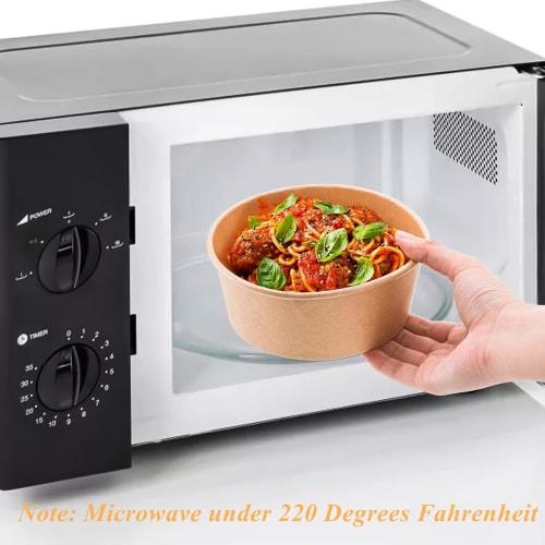 Lyellfe 50-Pack Kraft Paper Bowls with Lids, 25 oz. Disposable Soup Serving Bowls, 100% Biodegradable Salad Bowls, On-the-Go Food Containers for Party