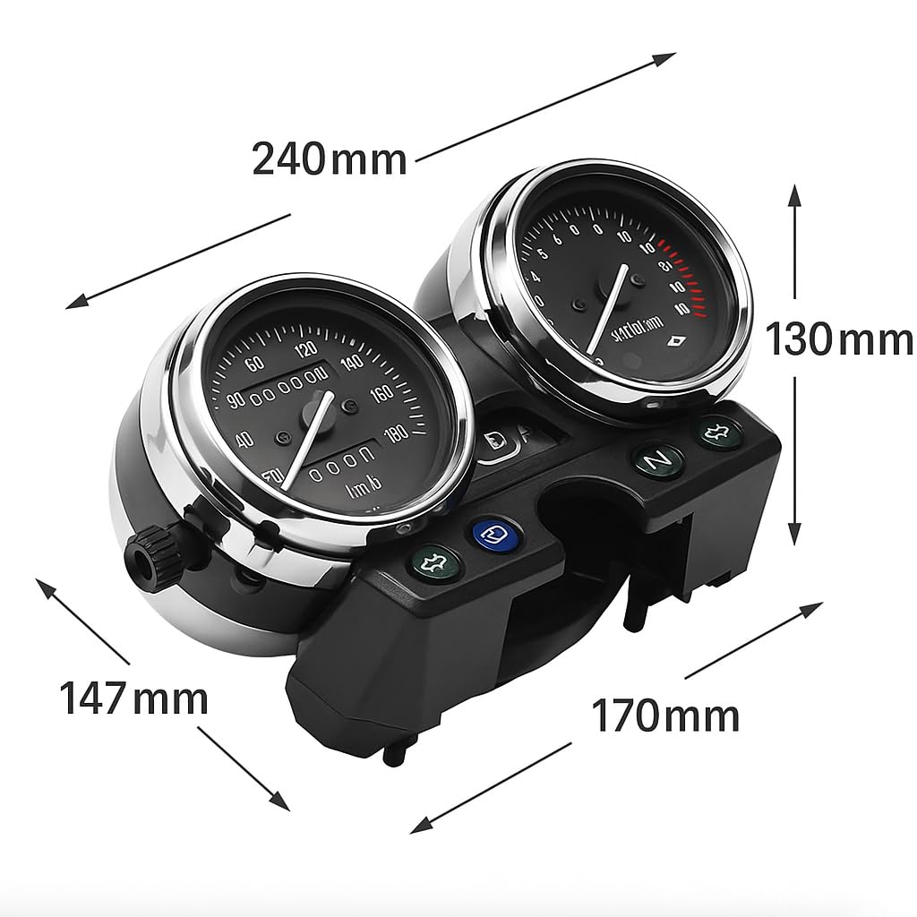 World Imp Motor Kawasaki Motorcycle Meter Unit Case Cover for ZRX400 (1994-1997) Zephyr 400/Zephyr X, Tachometer/Speedometer, Aftermarket Part