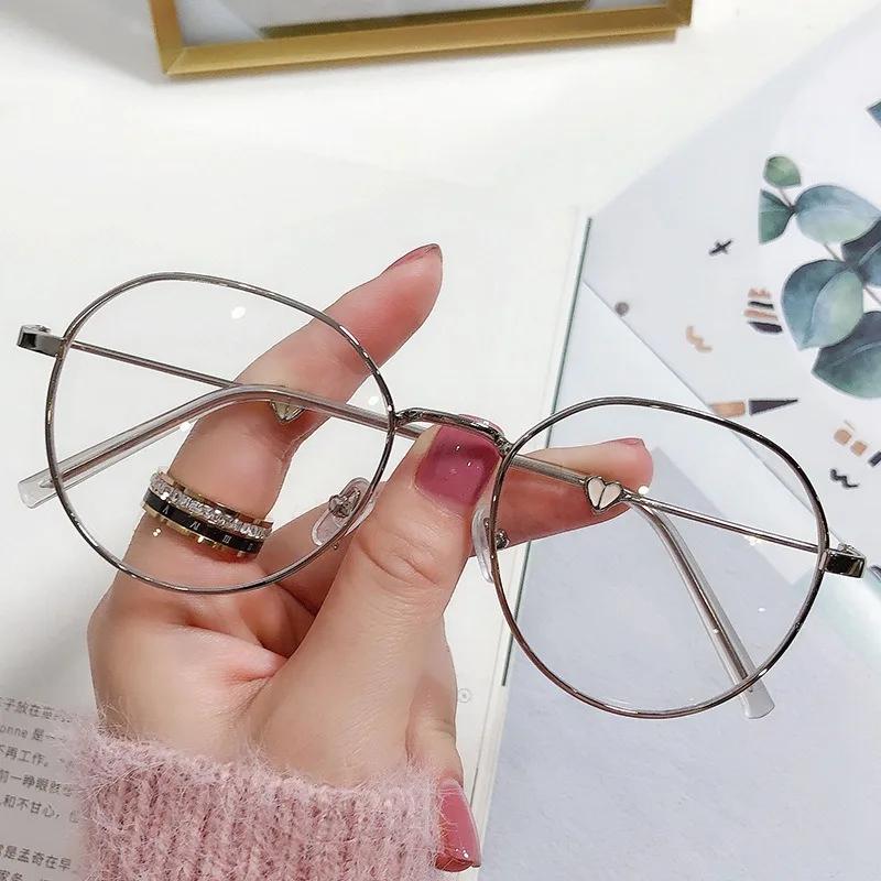 Anti-blue Light Plain Glasses Women's Myopia Eye Protection Men Flat Mirror Elegant Thin Frame Eyeglasses Without Degrees