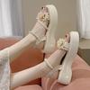 Versatile Internet Celebrity Foreign Style Cool Slippers Heightening Non-slip Sandals 2025 Summer New Popular Thick-soled Pearl Sandals Women