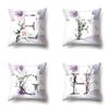 Polyester Pillowcase Home Watercolor Flower Print Pillowcase 26 English Letters Bedside Cushion Cover