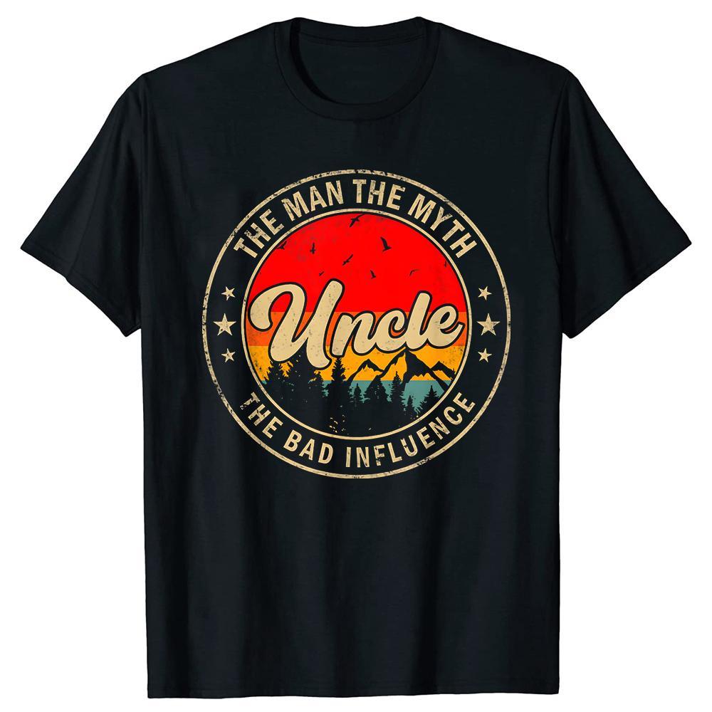Uncle The Unisex The Myth The Bad Influence for Papa Grandpa Tshirts Print Loose Oversized Streetwear Hip Hop Unisex T Shirt