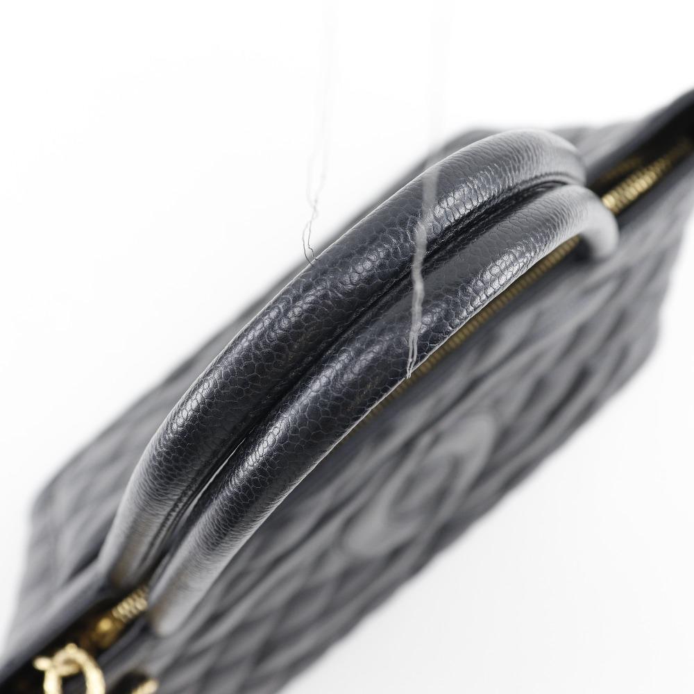 Chanel Medallion Tote Tote Bag A01804 Black Caviar Skin Women Used