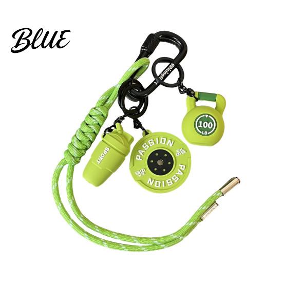 Fitness Enthusiast Keychain Weightlifting Equipment Charm with Keyring Weight Plate