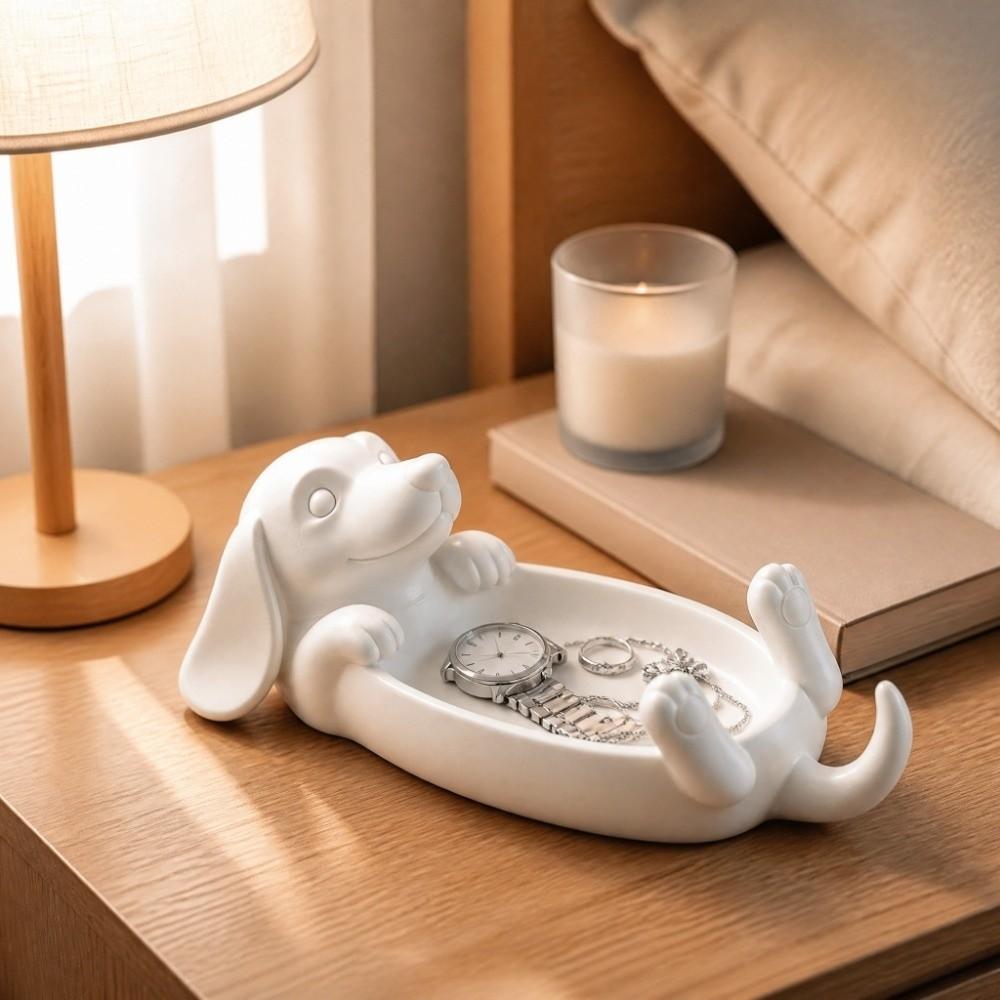 Cute Dachshund Storage Tray 3D Printed Key Holder Multi-functional Jewelry Storage Tray Home Decor