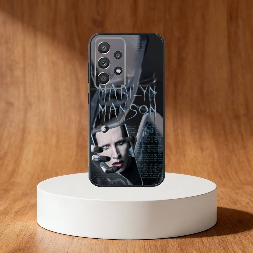 M-Marilyn Singer Manson Phone Case For Samsung S25,S24,S21,S22,S23,S30,Ultra,S20,Plus,Fe,Note,10,9,5G Black Cover