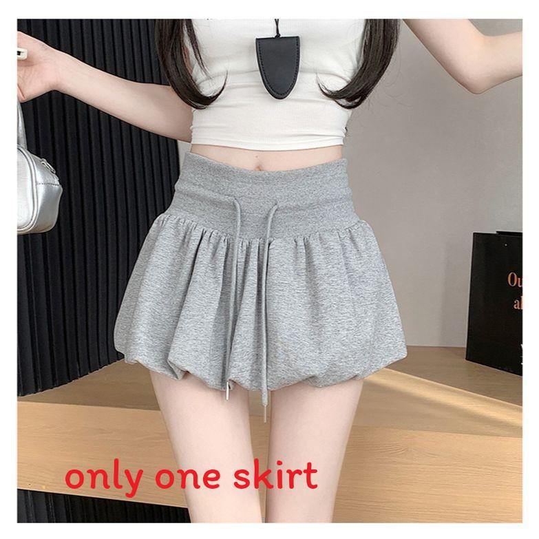 Romantic Ballet Gray Drawstring Mini Skirt With Stretch Waist For Trendy Girls