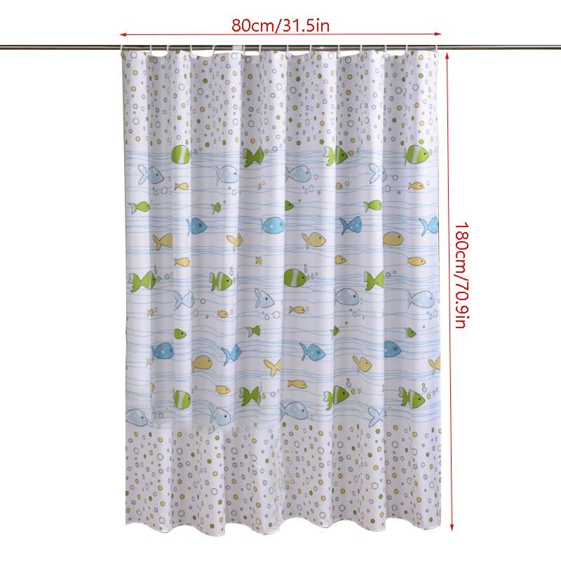 

Fish Waterproof Thickened Antimildew Bathroom Curtain Cartoon Shower Partition 80*180cm/31.5*70.9in