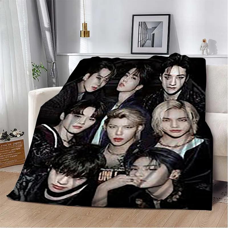3D KPOP S-Stray-K-Kids Throw blanket Picnic blanket Warm Flannel blankets Home Couch bed linings blankets for beds Birthday Gift