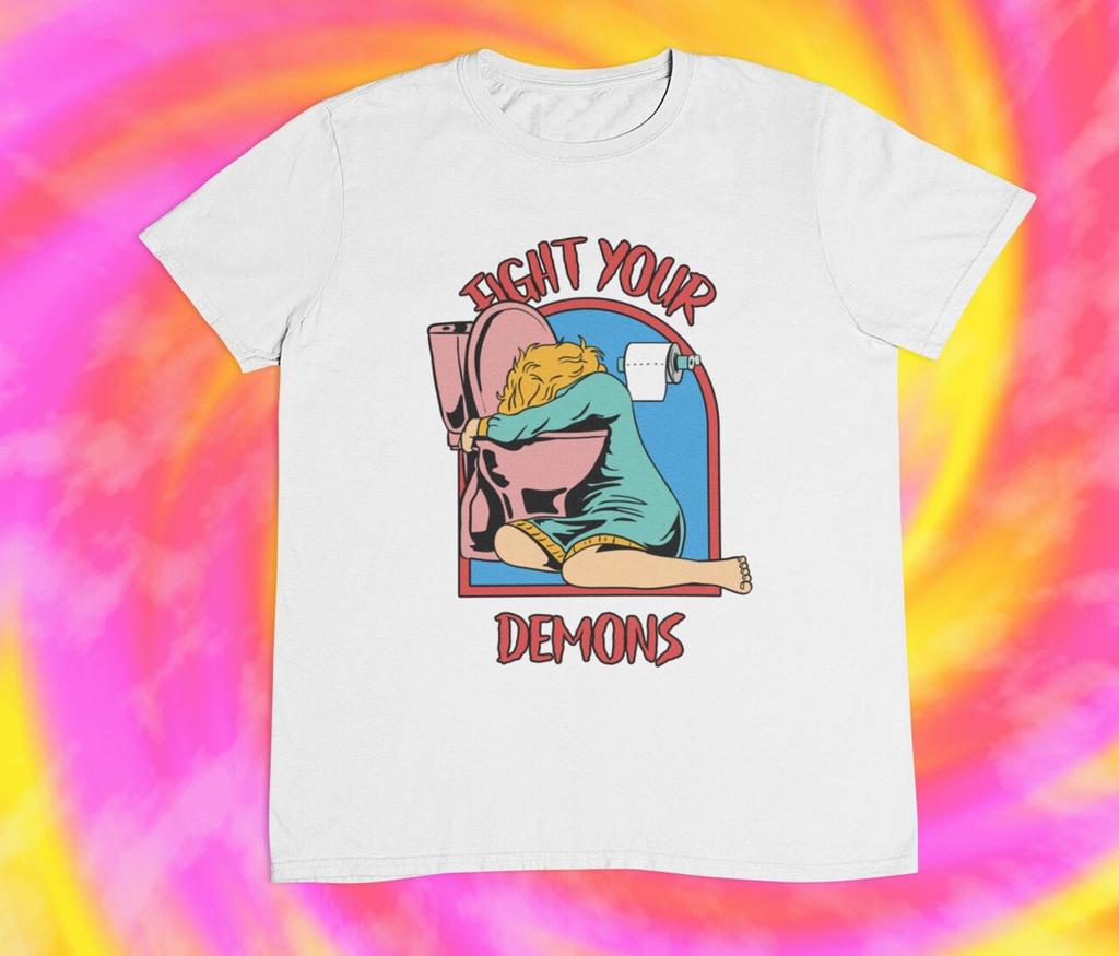 Fight Your Demons Halloween T shirt | Funny Halloween Ironic | Exorcism | Exorci | Vintage | Retro
