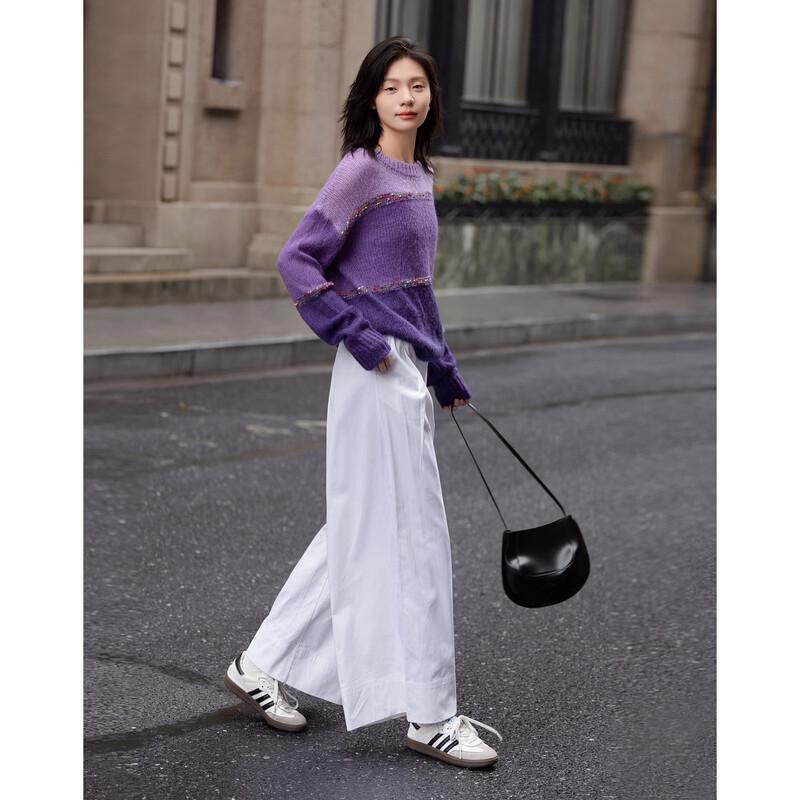 Women's Pure Cotton Pleated A-Line Wide-Leg Pants