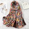 Color Letter Scarf Female Star Long Shawl Thin Cotton and Linen Autumn and Winter Scarf Fashion Color Matching Versatile
