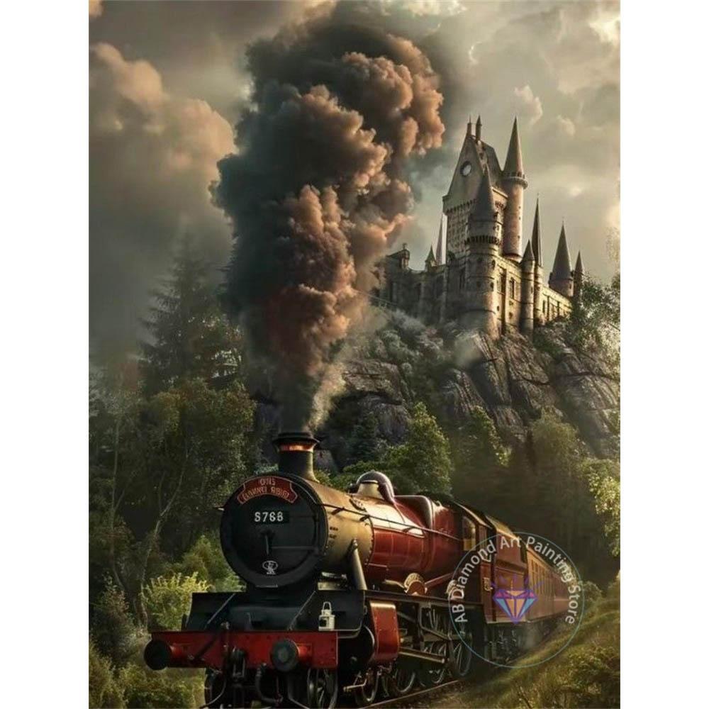 Harry Potter Holwarts Castle Picture Diamond Painting Kit 5D DIY Round Diamond Embroidery Handicraft Home Decor