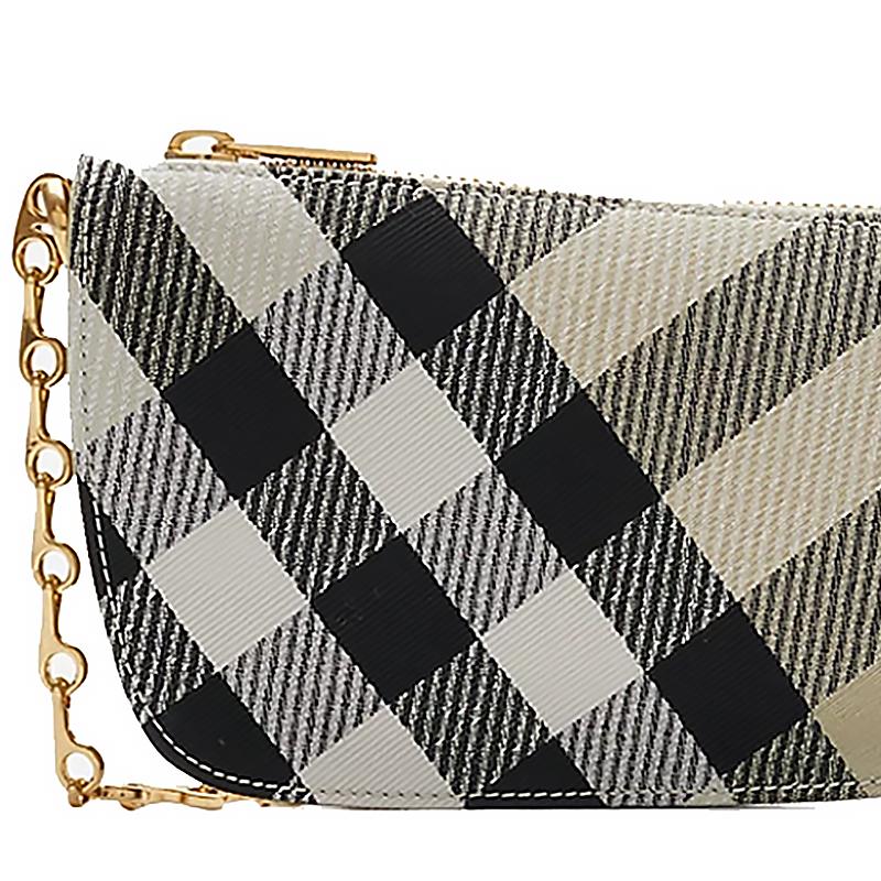 Burberry Schild Verstellbarer Ketten-Schultergurt Reißverschluss Polyester Baumwolle Mini Handtasche Umhängetasche Damen Handtaschen Moosgrün 80860121