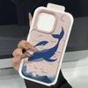Whale Print Phone Case Suitable for iPhone 16 14 15 13 12 11 Pro Max 16Plus Silicone Anti Drop Soft Shell