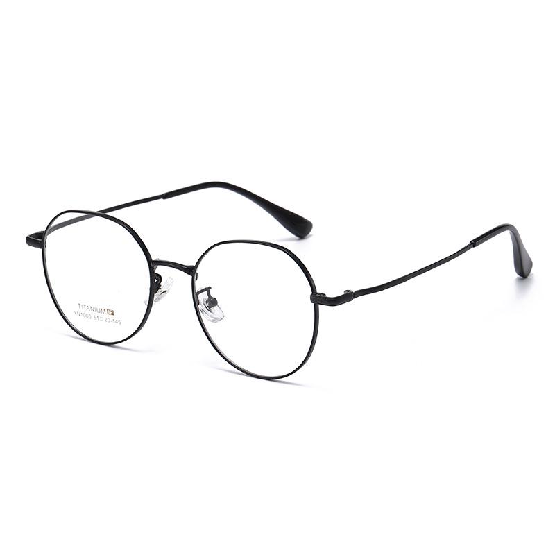 Fashionable Titanium Round Frame Eyeglasses with IP Plating