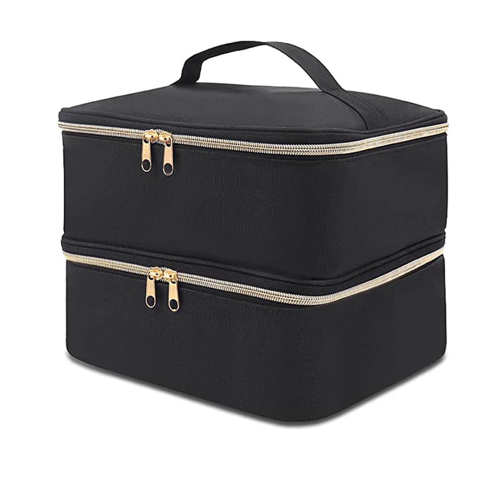 

Портативный чехол для переноски лака для ногтей с ручкой, многофункциональный органайзер, сумка для хранения принадлежностей для путешествий чёрный