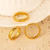 French Retro 18K Gold-Plated Titanium Steel Twill Ring