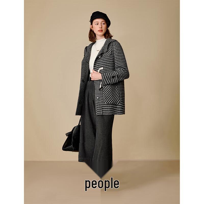 INMAN Women's A-Line Wide-Leg Cropped Wool Blend Trousers