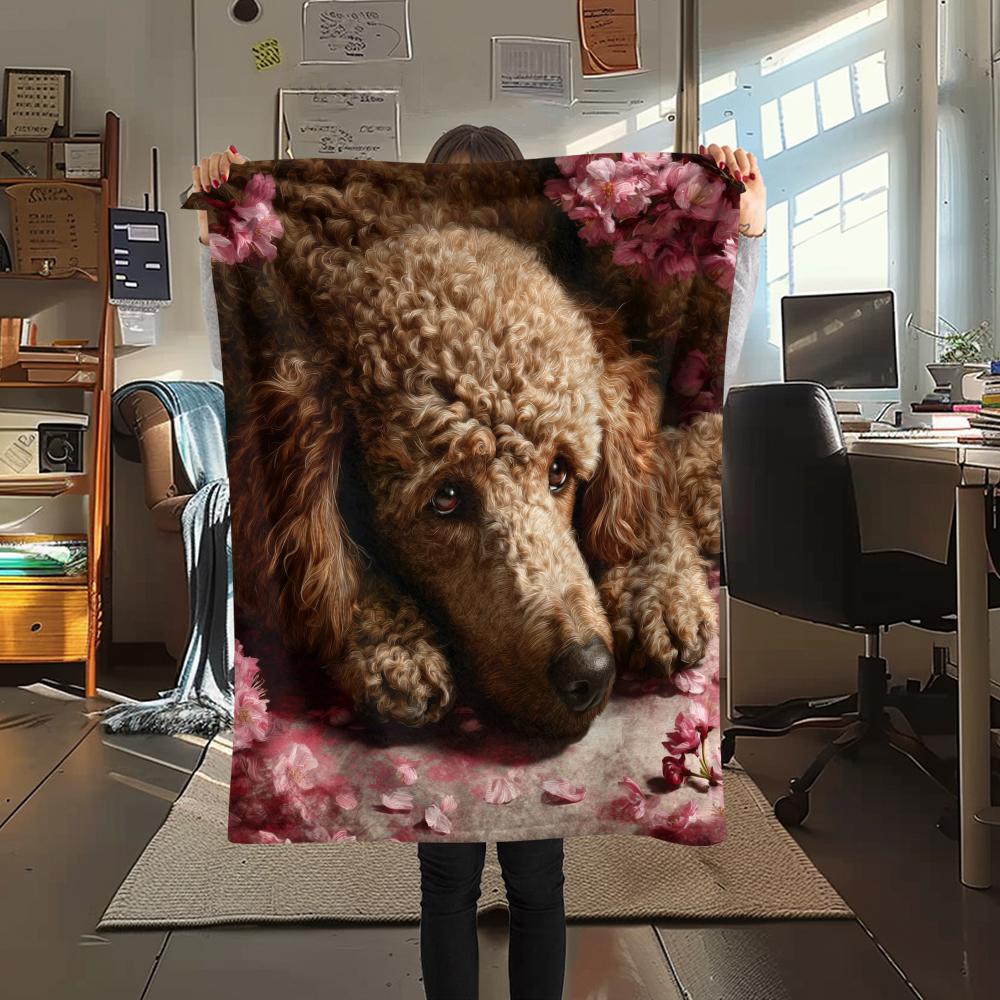 Pink Poodle,pattern Flannel Blanket, High quality Comfortable for All Seasons, Home Decor, Warmth and Comfort, Perfect for Gifts.