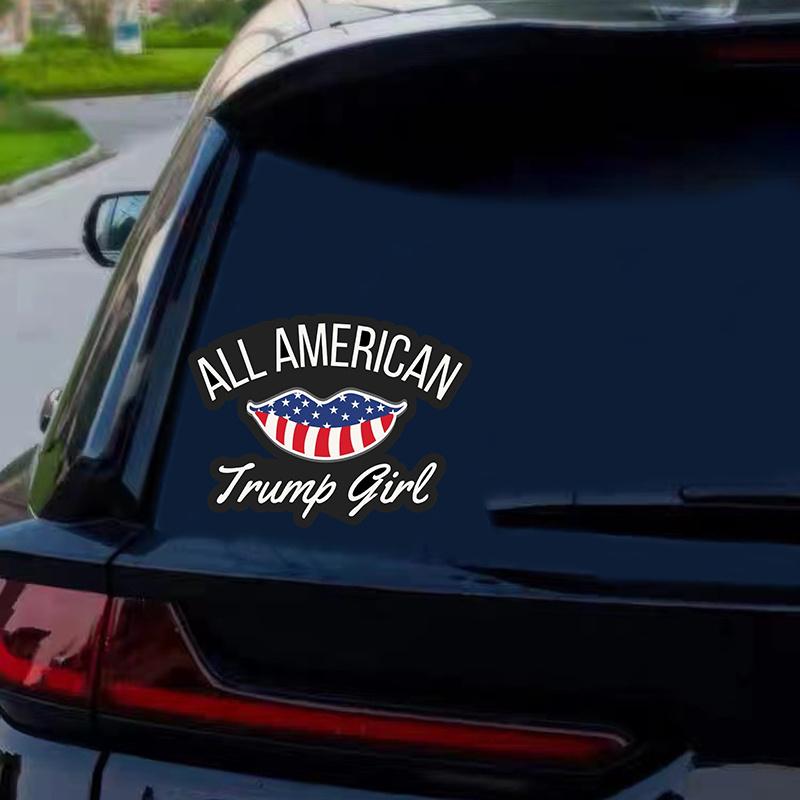 1pc ALL AMERICAN TRUMP GIRL Car Stickers Auto Accessories Window Bumper Body Windshield Scratch Covering Decals Decoration
