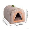 Indoor Pet House Dog Portable Handle Snooze Soft Enclosed Warm Bed with Door Curtain for