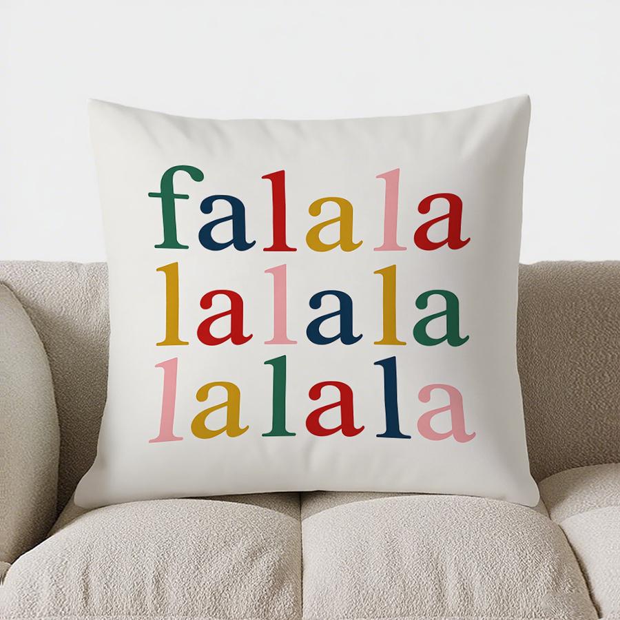 Home Decor Merry & Bright Christmas Ornament Pillow Cover Pattern Cushion Cover Suitable For Sofa Bedroom Car Pillow Cover