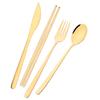 4pcs Colorful Dinnerware Set Knife Fork Spoon Chopsticks Cutlery Set Mirror Stainless Steel Flatware Western Kitchen Tableware
