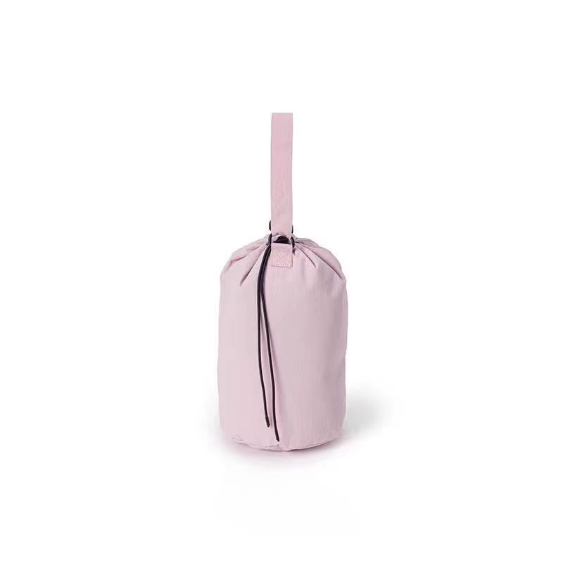 

Japan fashion Non-Printed Backpack Women Commuter Backpack Sports Fitness Bucket Bag All-Match Walker Cross-body Small Bag Pink (with removable inner pocket)