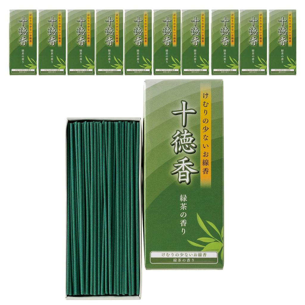 Jutokuko (incense Sticks) Green Tea Scent (Set of 10) Offerings for Buddhist Altars