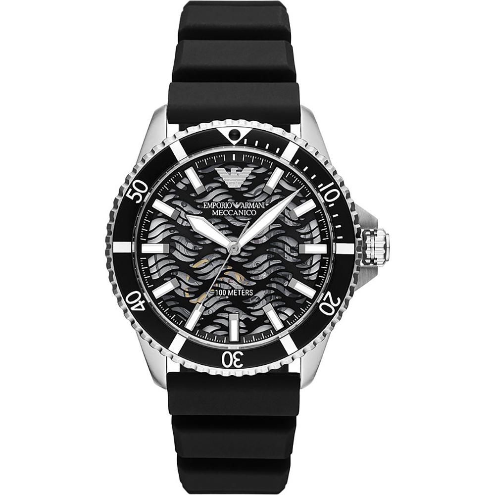 

Emporio Armani Diver Black Dial Black Silicone Men s Automatic Watch AR60062 чёрный