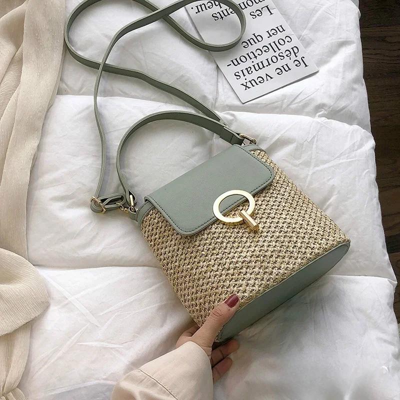 Beach Holiday Fabric Bag for Women New Fashion Trend Korean Version Versatile Fashion Portable Crossbody Bucket Bag