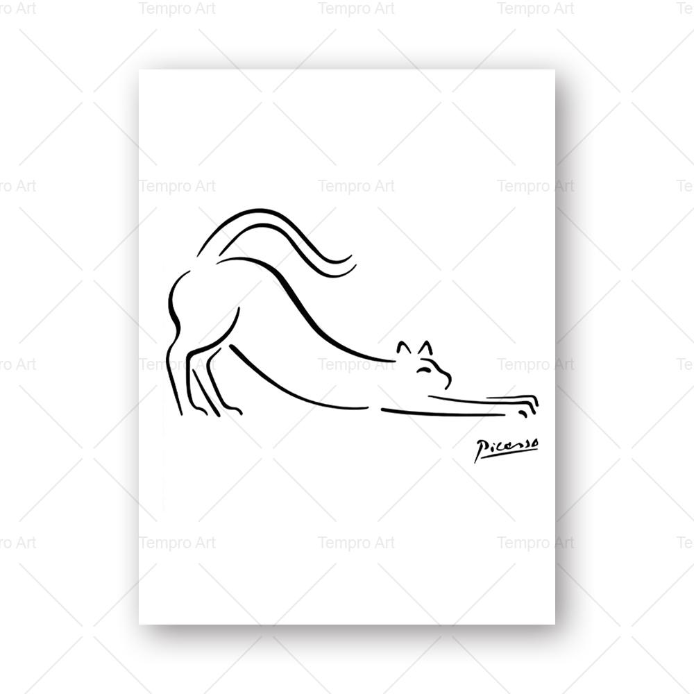 Picassova malba, abstraktní zvířata, skica, pečeť na plátně, pes, kočka, motýl, nástěnný umělecký plakát, skandinávská malba, domácí dekorace do obývacího pokoje
