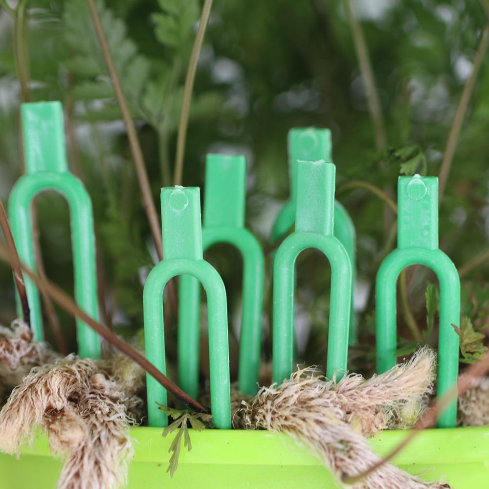 50PCS Strawberry Garden Plants Fastening Fixture Clamp Clips Planting Fork Green Stolon Fixator Watermelon Vine Pressing Tool