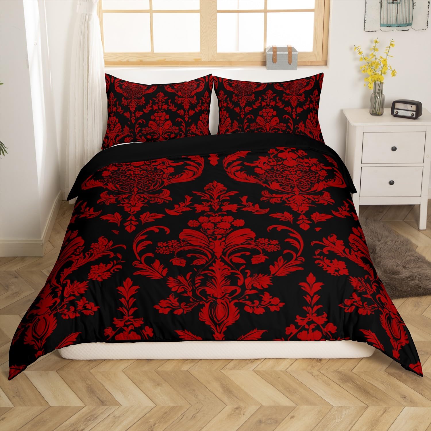 

Red And Black Bedding Sets For Teens Kids Queen Size Lightweight Quilt Covers Bedroom Decor Abstract Ombre Duvet Covers No Quilt EU Single(135x200cm)