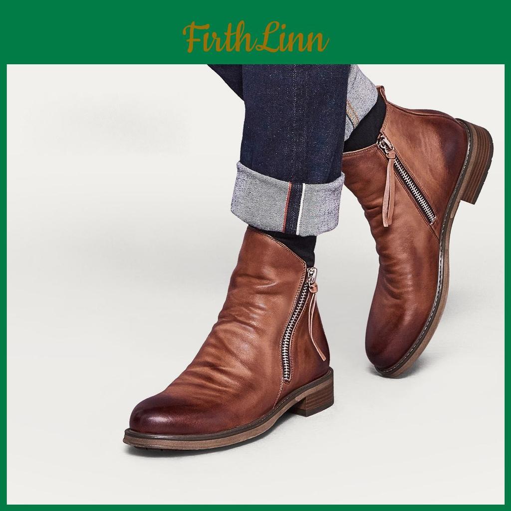 Autumn Products New And Spring Double Side Zipper Nonslip Sole Mens Boots Mens Leather Shoes Plus Size Fashion Mens Martin Boots