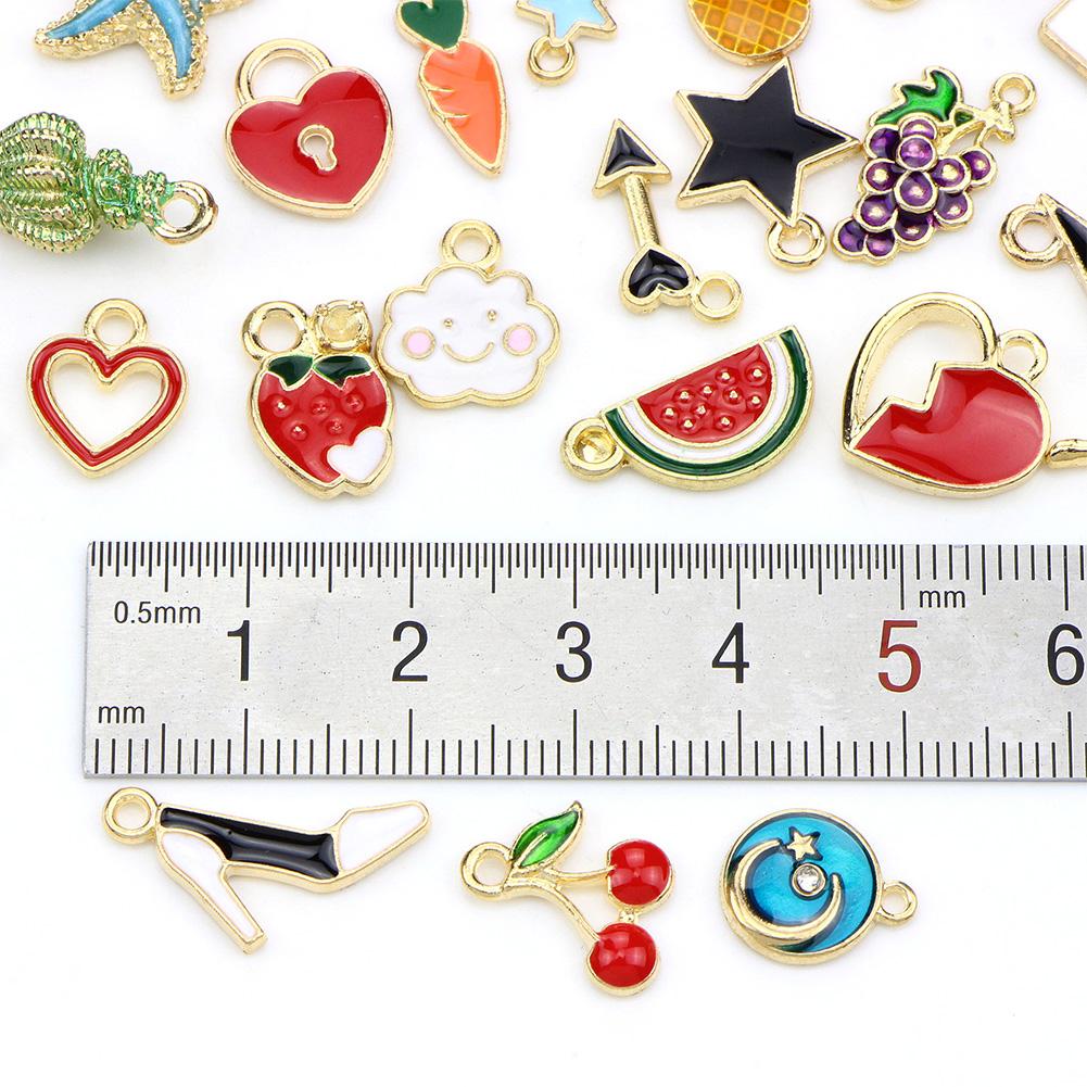 30Pcs Colorful Pendants Plated Mixed Styles for DIY Bracelet Necklace Earring Jewelry Accessories
