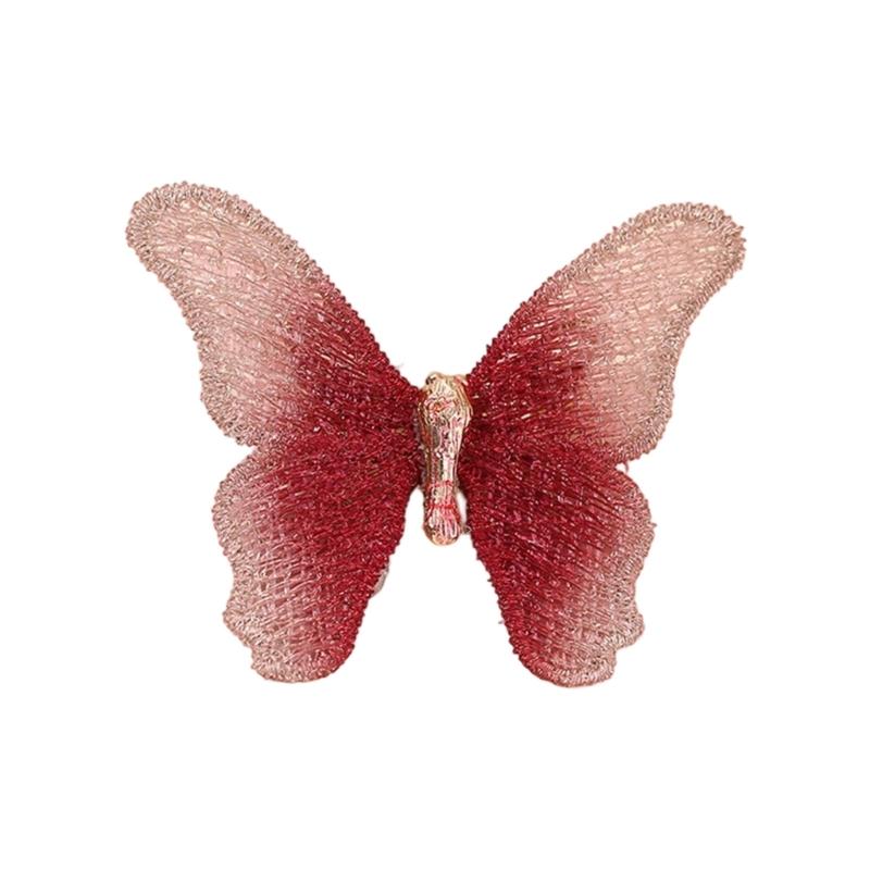 Изящная Ручная Вышивка Брошь-Бабочка Легкий Дизайн Безопасная Булавка для Лацкана Для Формального Мероприятия