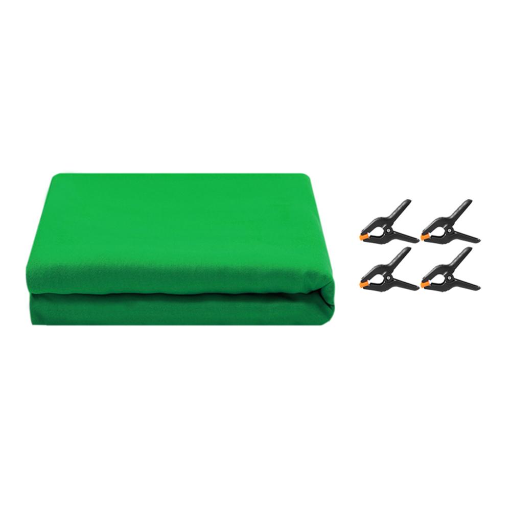 3 x 5m Photography Backdrop Set with 4 Clips Polyester Background Screen for Studio/Live Streaming