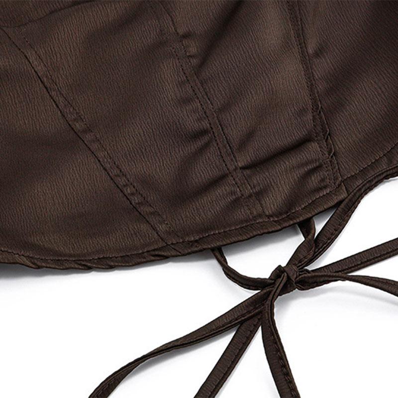 Spaghetti Strap Tank Top Sexy Backless Bandage Skinny Crop Tops 2023 Summer Elegant Lace Up Party Streetwear Women