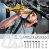2PCS Exhaust Flange Gasket With 6PCS Exhaust Bolts And 6PCS Nut Kit,Graphite Composite Exhaust Gasket For Exhaust Flange Repair,Universal Car