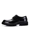Men's British Style Patent Leather Derby Shoes - Formal Lace-up with Thick Sole & Round Toe