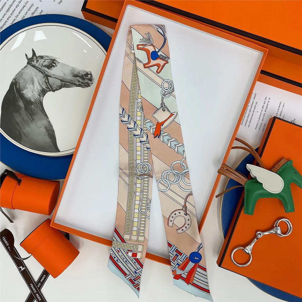 100% Mulberry Silk Ribbon Long Hair Bows Scarf Headscarf Fashion Hair Ties Ribbons Multifunctional Headband Bandana Hair