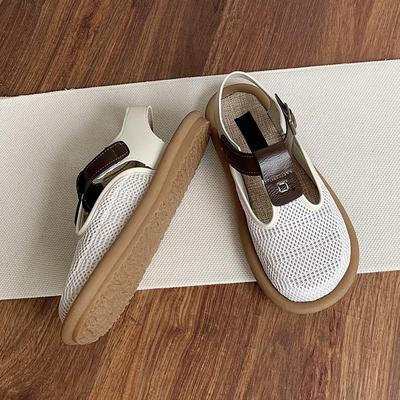 Mori linnen baotou sandalen dames zachtzool zomer mesh ademend gaten schoenen buiten dragen mesh katoen en linnen Romeinse sandalen
